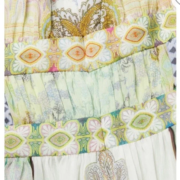 NWT Alexis Tessie Mini Dress In Rococco Pastel Paisley Chiffon Tie Front S - Picture 5 of 11